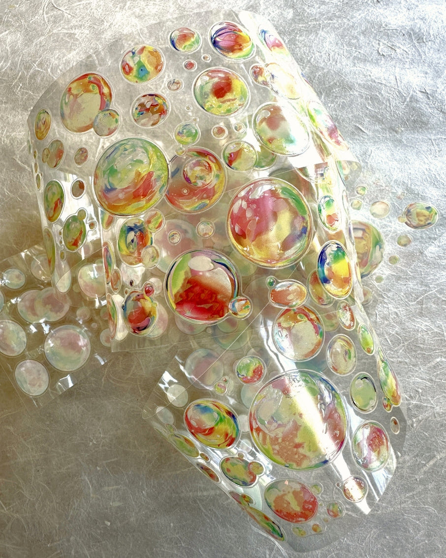 Until You - Colorful Bubbles iridescent kiss-cut PET tape SAMPLES