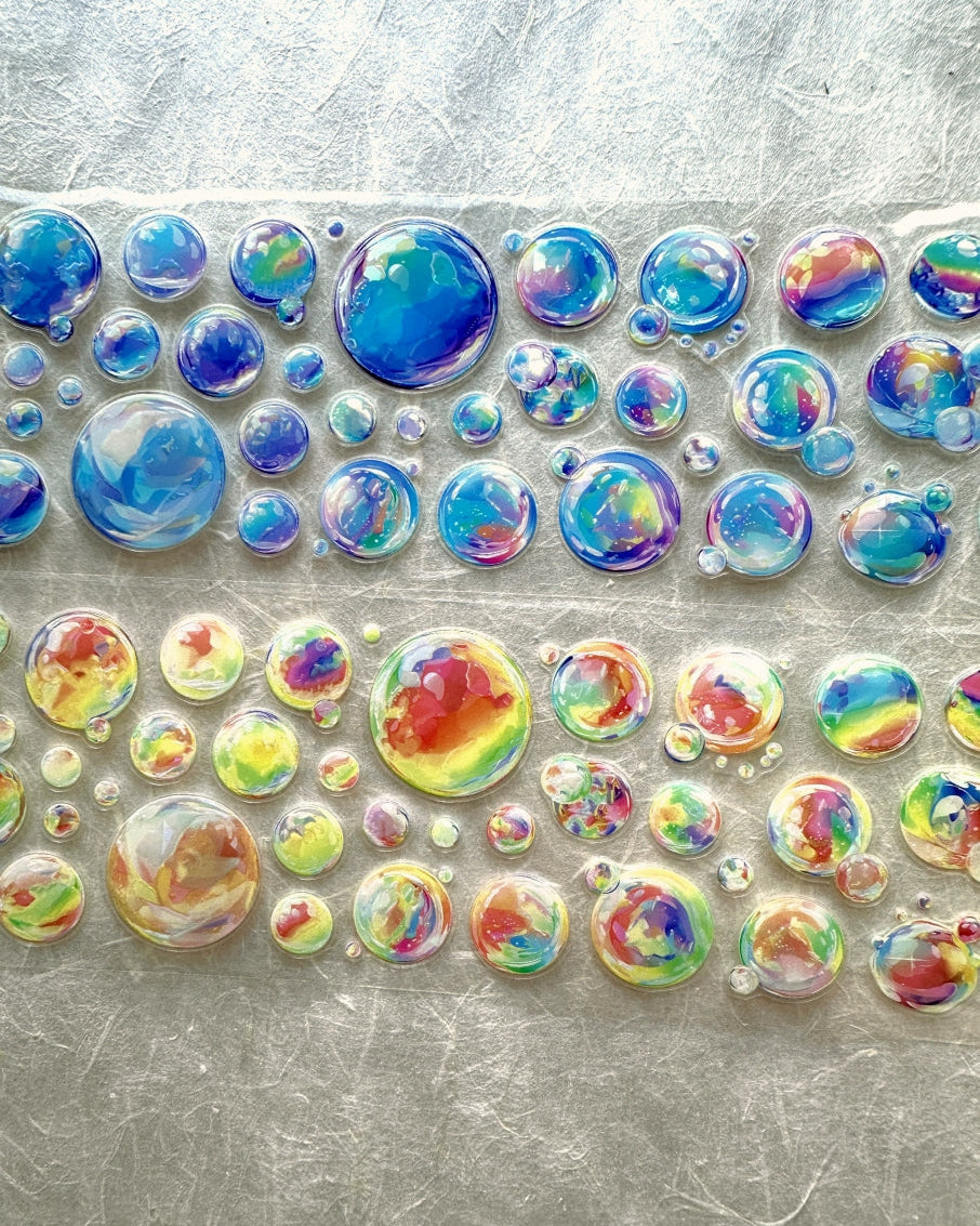 Until You - Colorful Bubbles iridescent kiss-cut PET tape SAMPLES