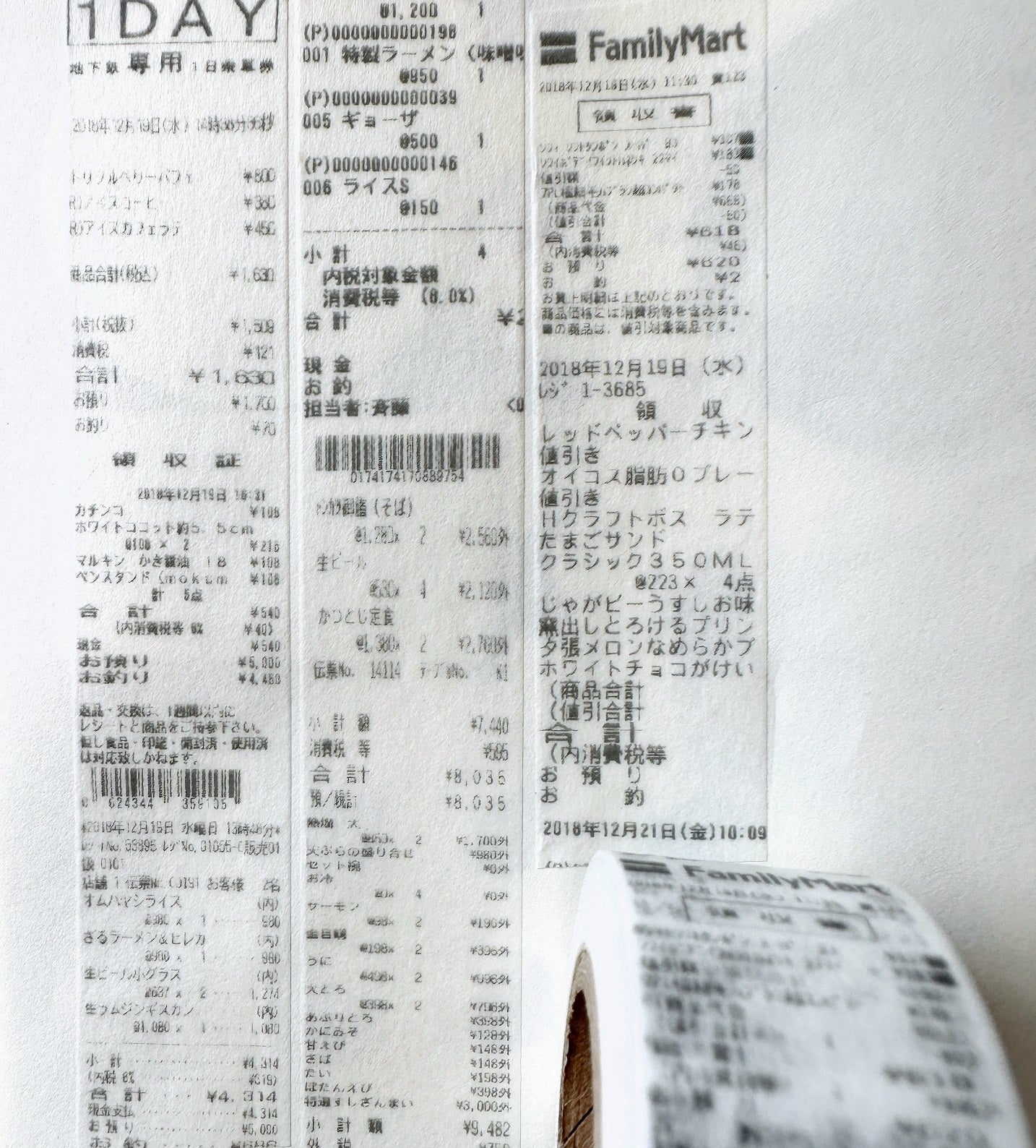 Uit Waaien - Japan Receipts washi tape SAMPLES