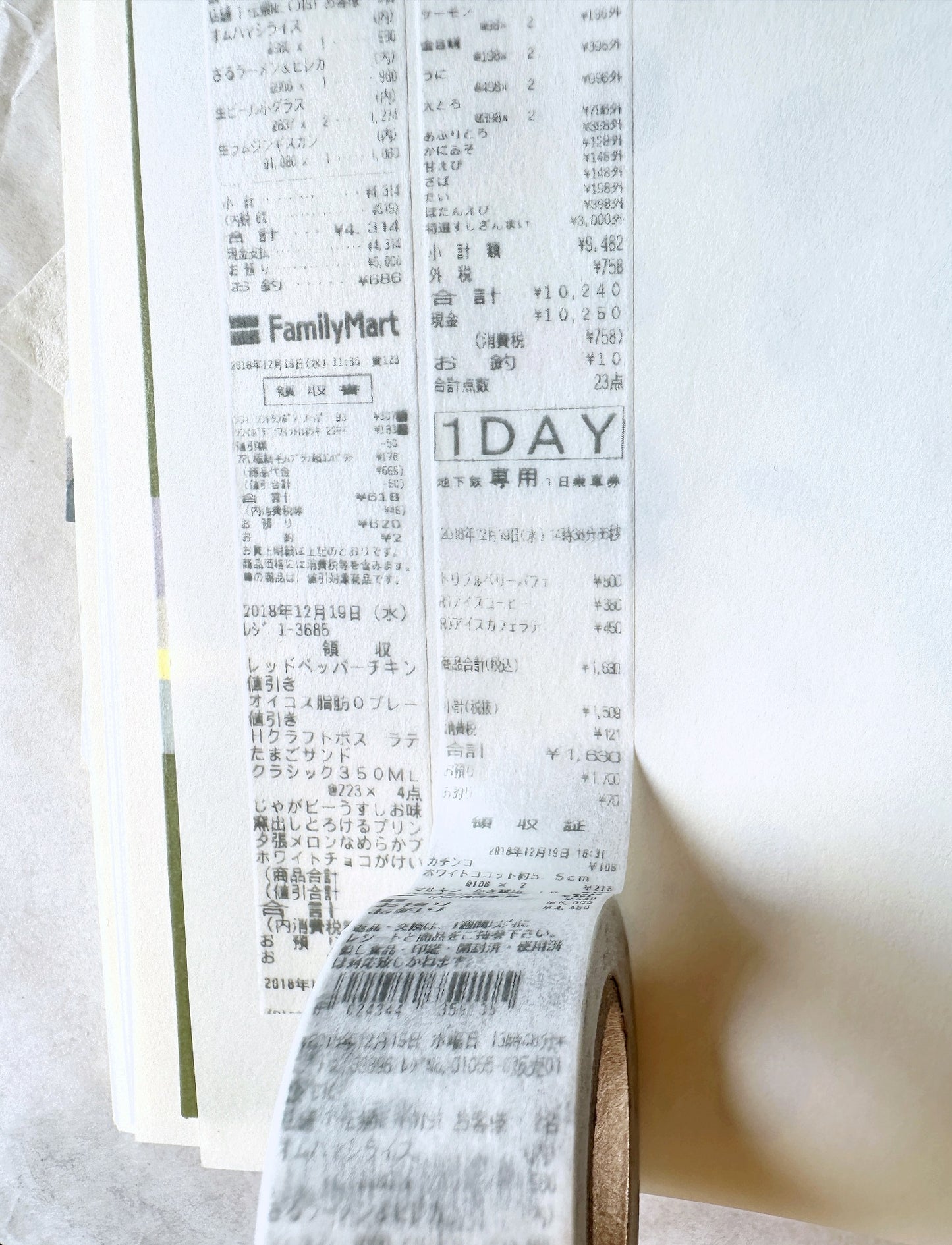 Uit Waaien - Japan Receipts washi tape SAMPLES