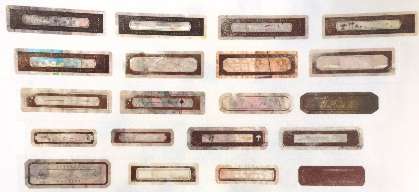 Ursulaloft - Dark brown vintage label washi tape SAMPLES