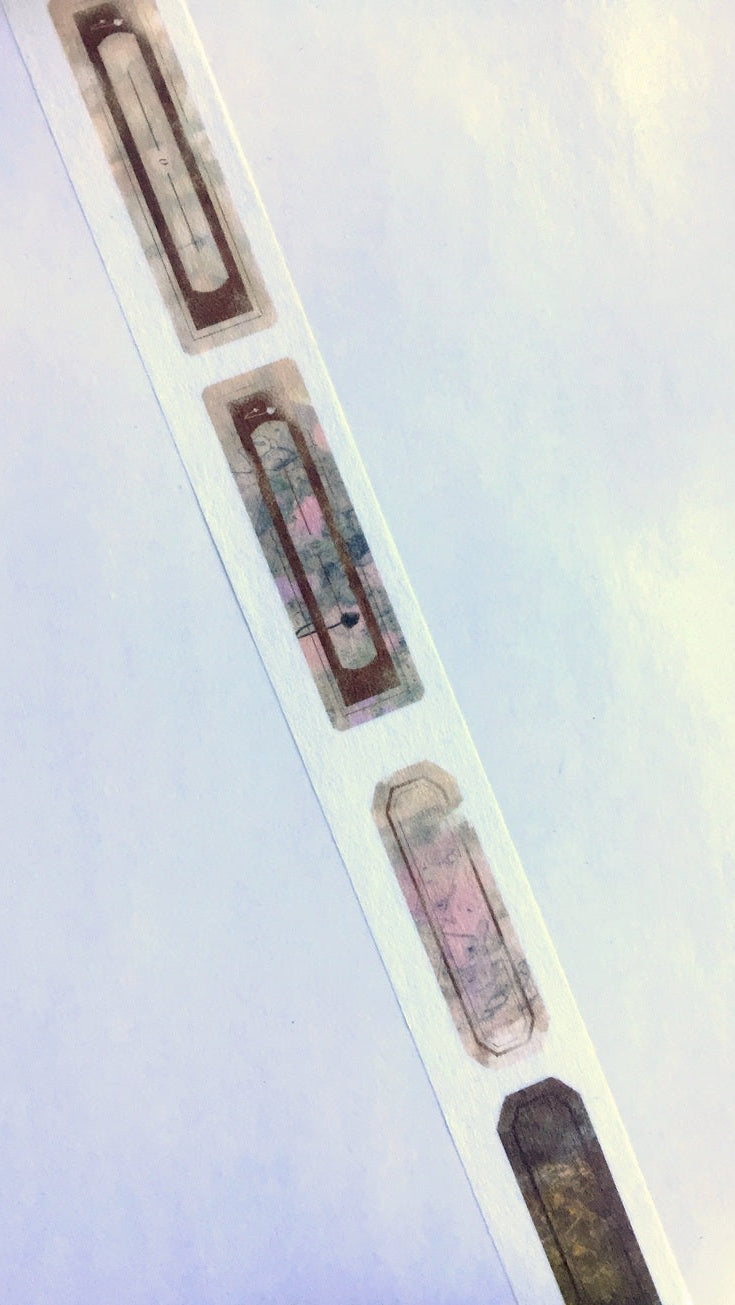 Ursulaloft - Dark brown vintage label washi tape SAMPLES