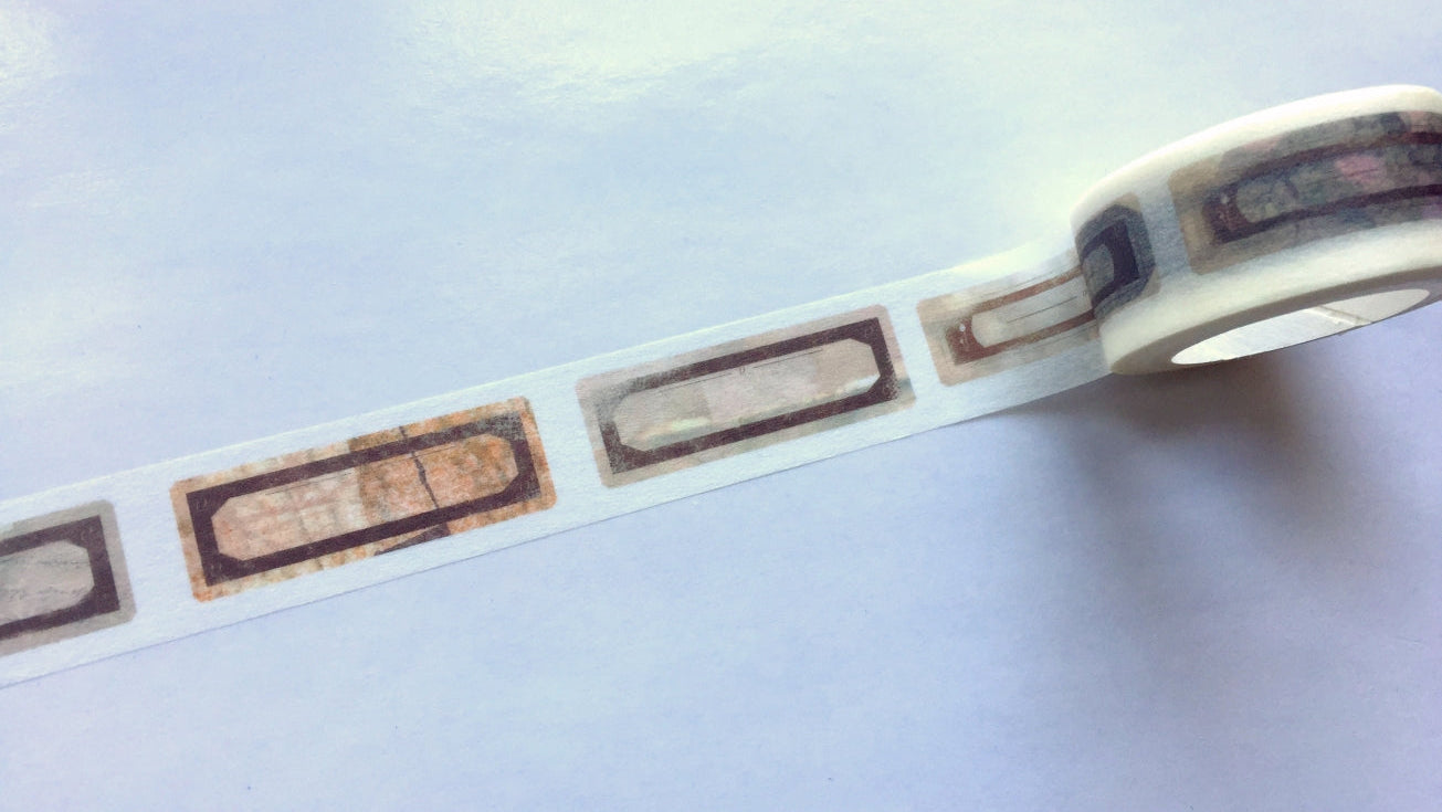 Ursulaloft - Dark brown vintage label washi tape SAMPLES