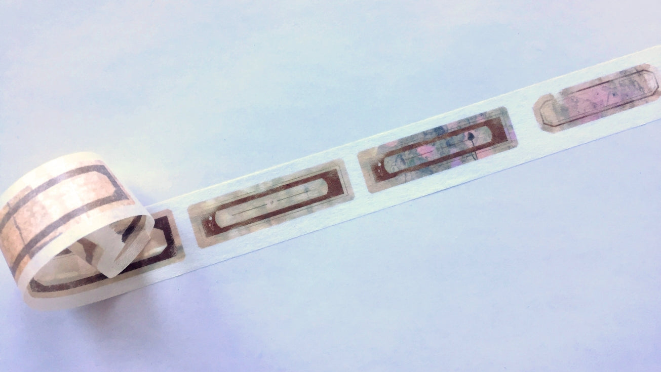 Ursulaloft - Dark brown vintage label washi tape SAMPLES