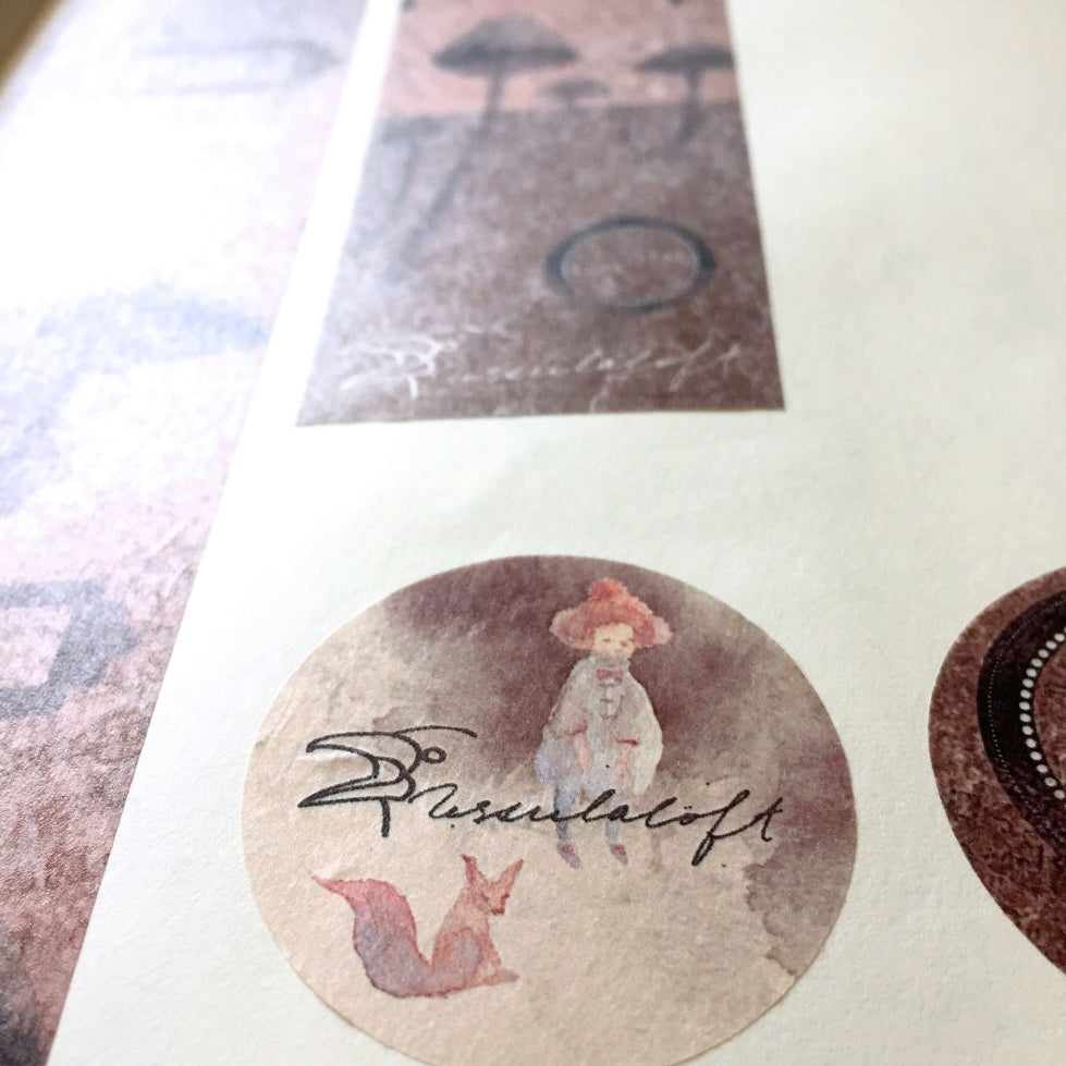 Ursulaloft - Sketch Mushroom washi tape SAMPLES
