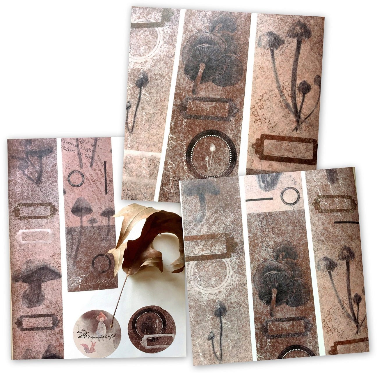 Ursulaloft - Sketch Mushroom washi tape SAMPLES