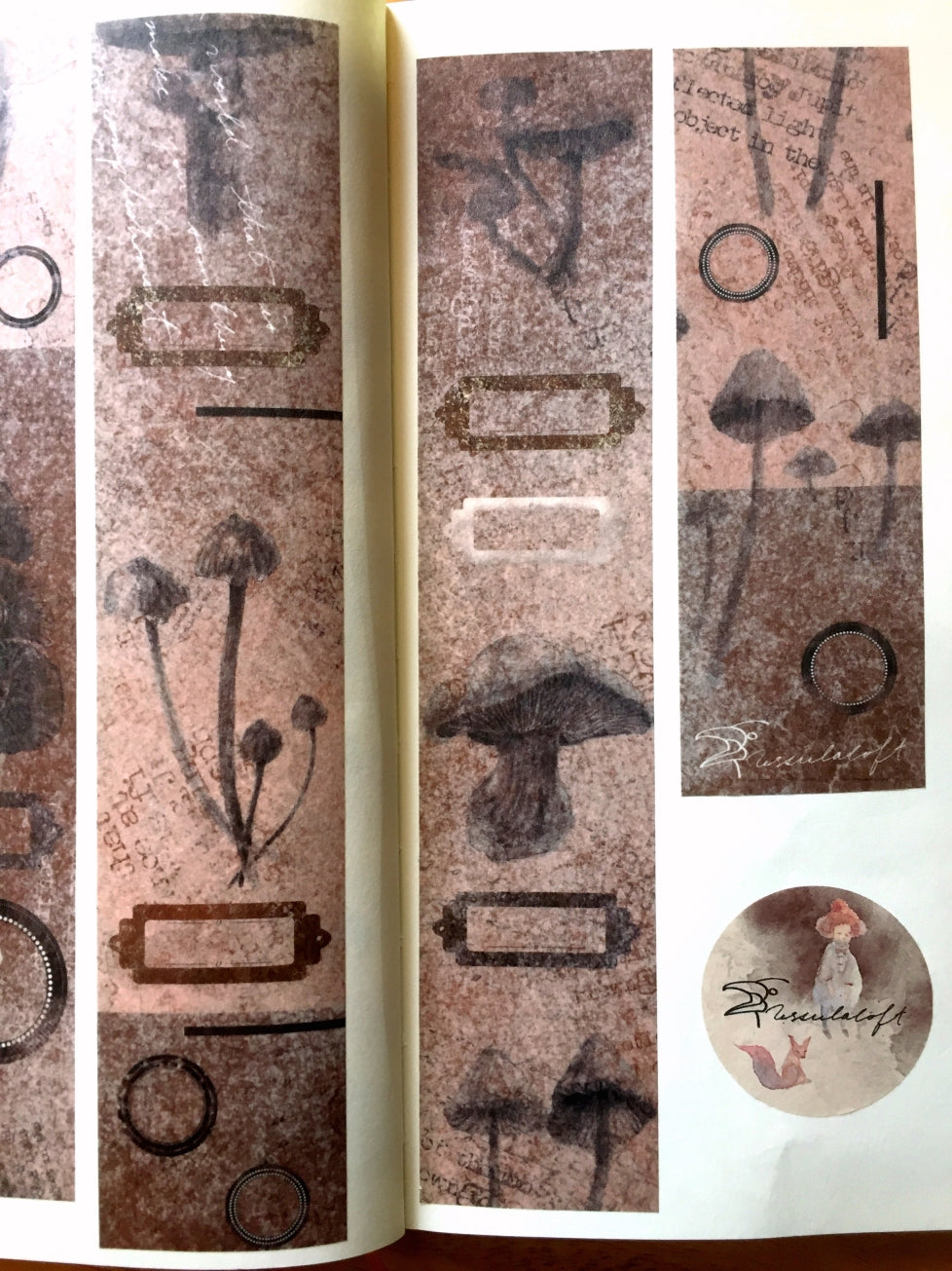 Ursulaloft - Sketch Mushroom washi tape SAMPLES