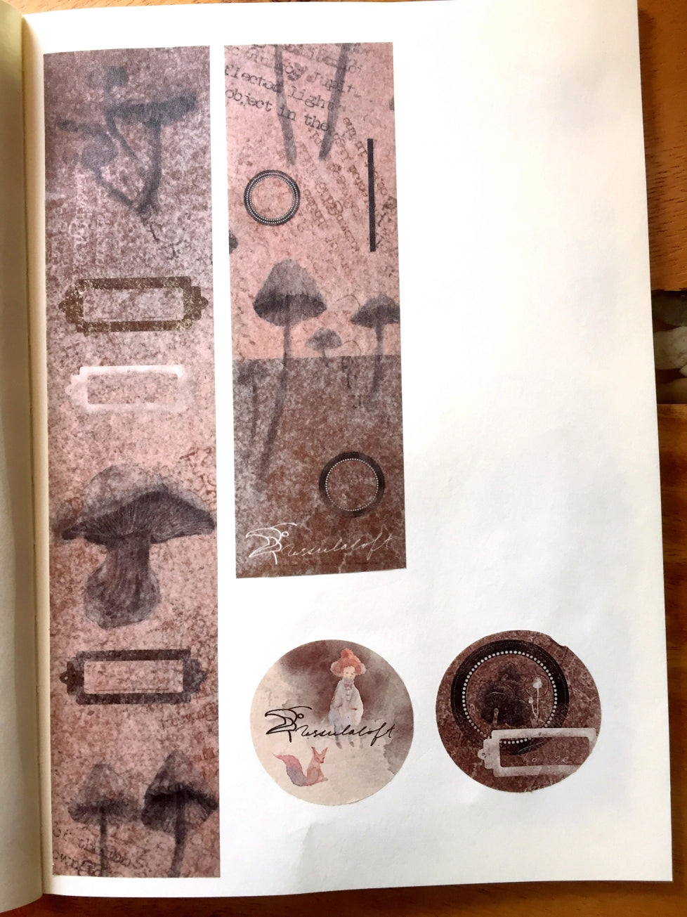 Ursulaloft - Sketch Mushroom washi tape SAMPLES