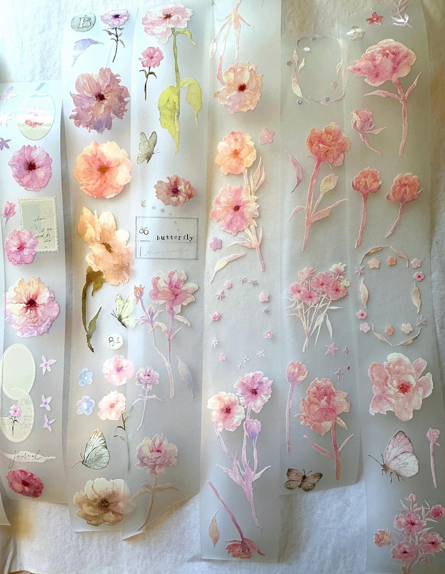 Ursulaloft - Butterfly Peony PET tape (5 cm x 333 cm) SAMPLES