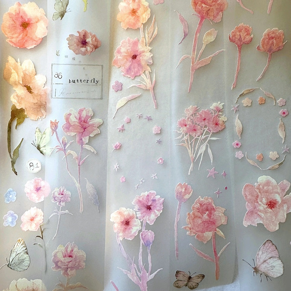 Ursulaloft - Butterfly Peony PET tape (5 cm x 333 cm) SAMPLES