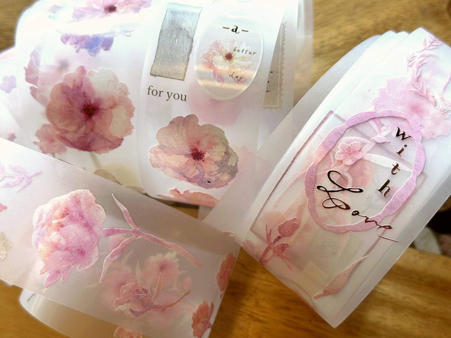 Ursulaloft - Butterfly Peony PET tape (5 cm x 333 cm) SAMPLES