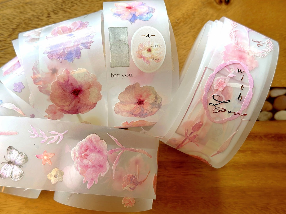 Ursulaloft - Butterfly Peony PET tape (5 cm x 333 cm) SAMPLES
