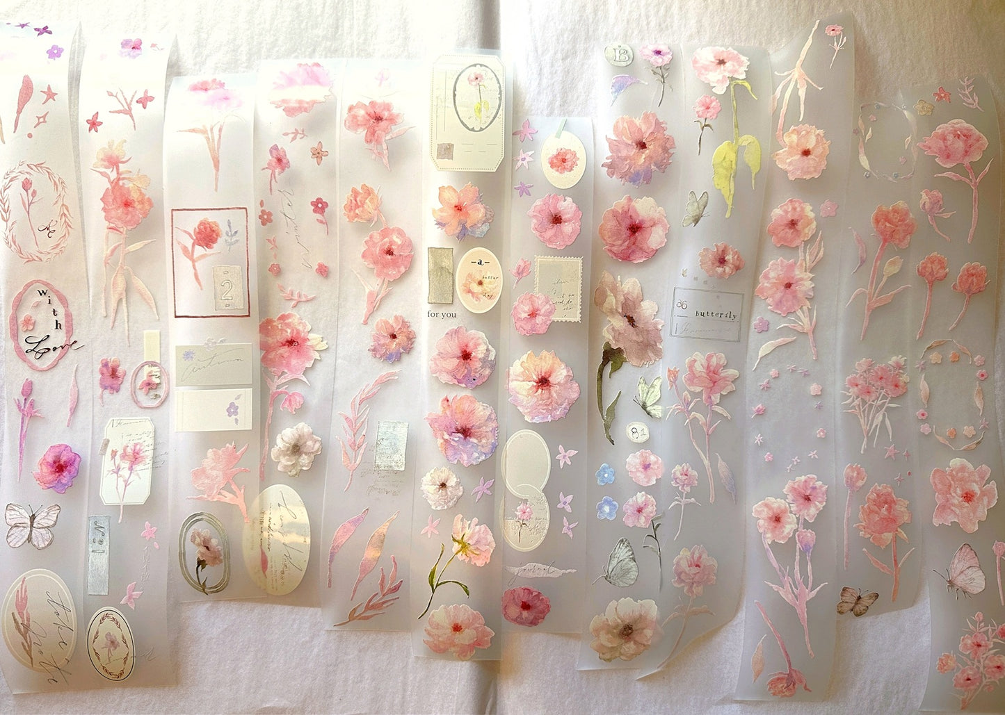 Ursulaloft - Butterfly Peony PET tape (5 cm x 333 cm) SAMPLES