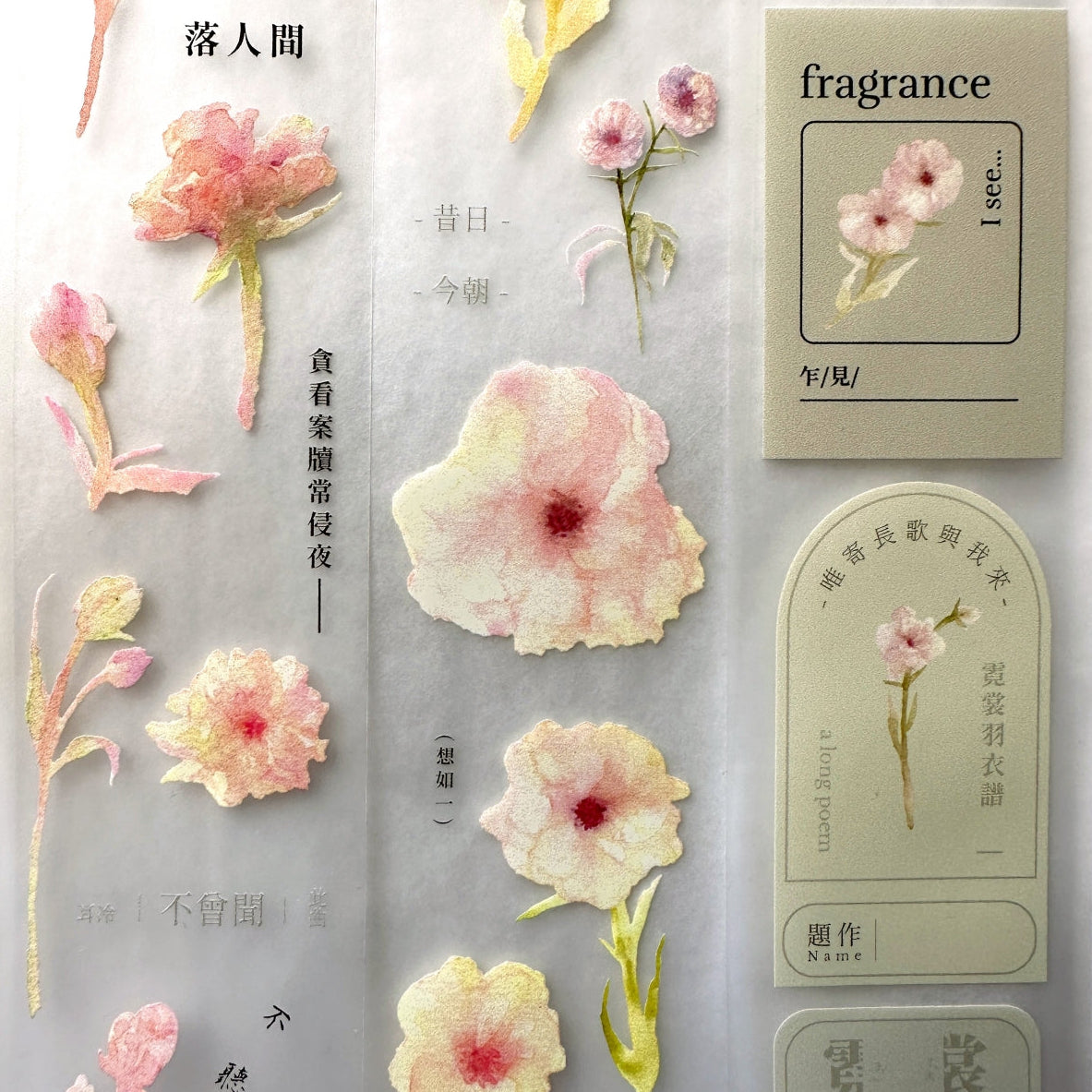Ursulaloft - The Fairy Butterfly Ranunculus PET tape (4 cm x 170 cm) SAMPLES