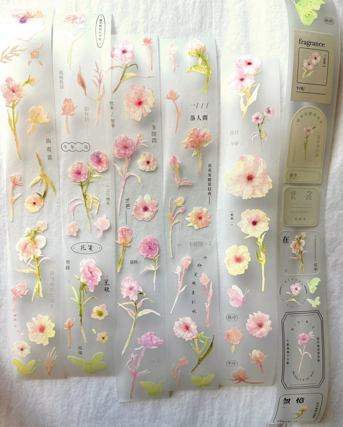 Ursulaloft - The Fairy Butterfly Ranunculus PET tape (4 cm x 170 cm) SAMPLES
