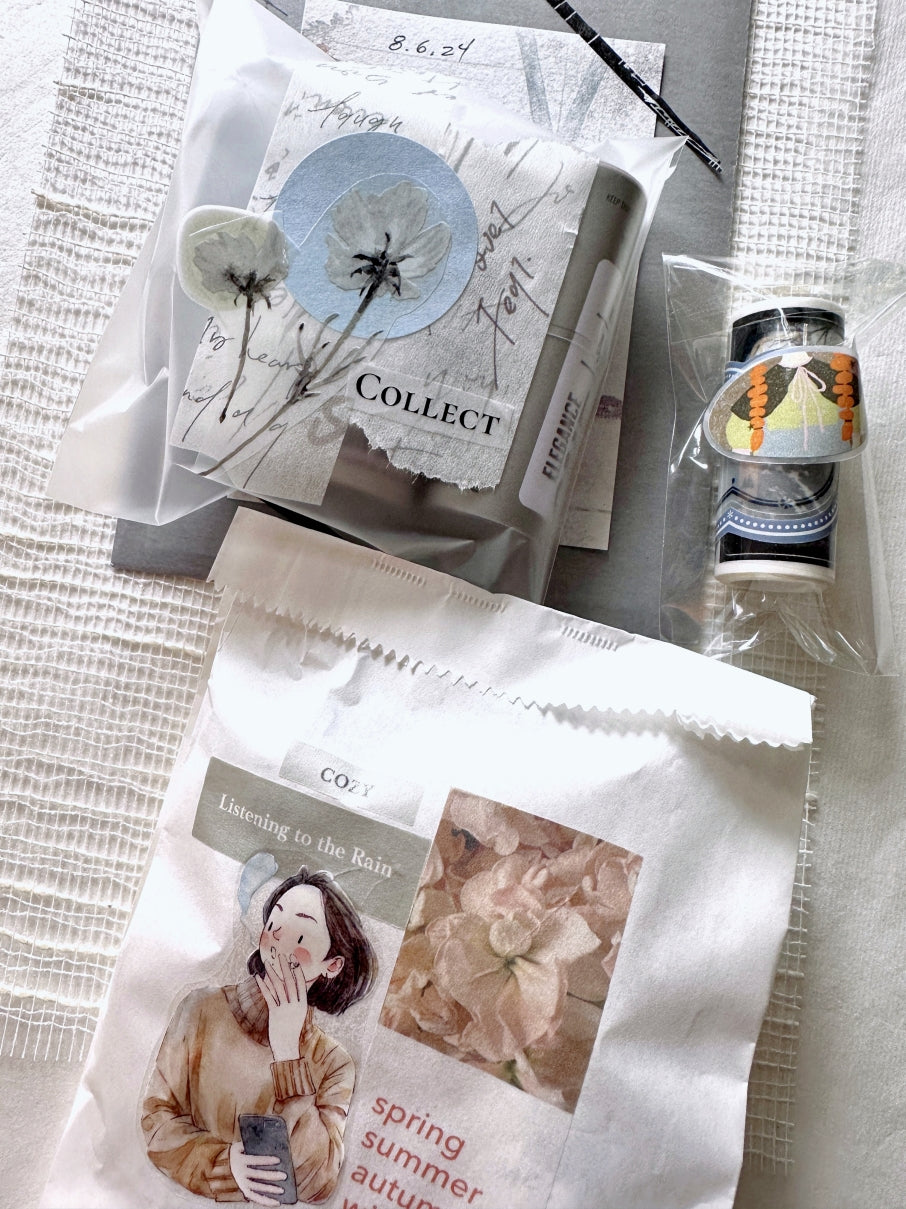 Traveling on Paper - Rainy Days kiss-cut washi tape SAMPLES