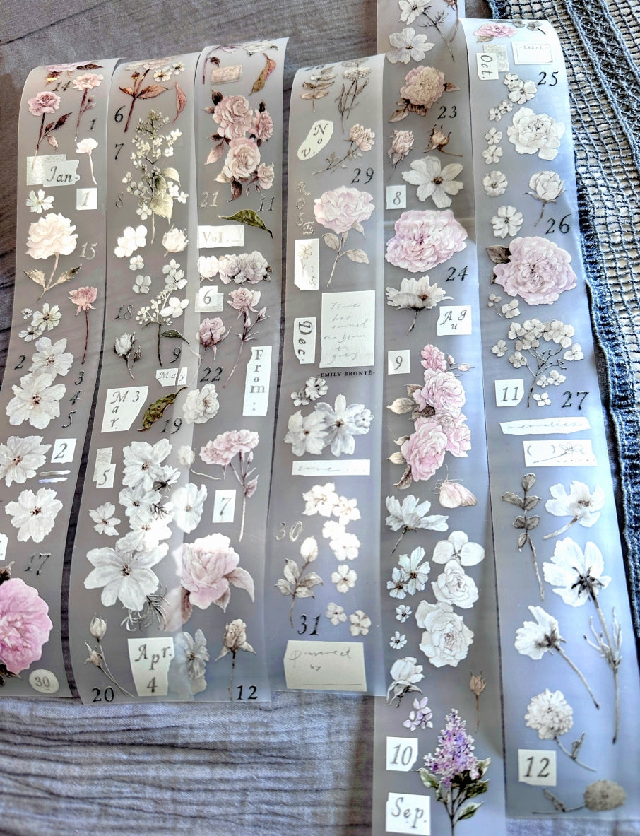 Ursulaloft - Rose: Time has turned the bloom to grey PET tape (4 cm x 190 cm) SAMPLES