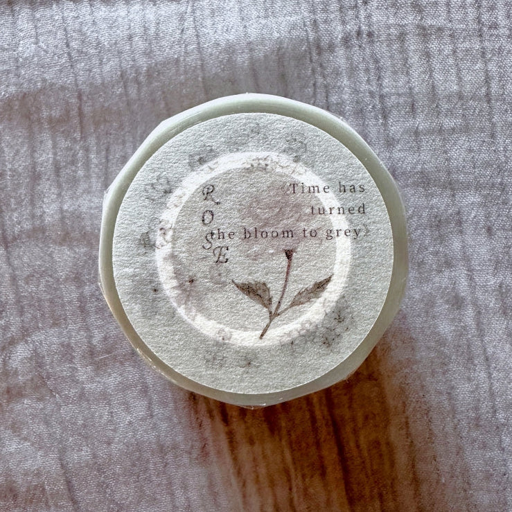 Ursulaloft - Rose: Time has turned the bloom to grey PET tape (4 cm x 190 cm) SAMPLES