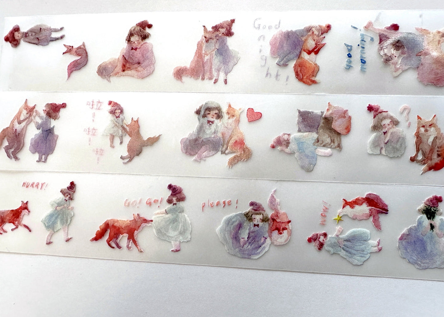 Ursulaloft - Girl & Fox washi & PET tape SAMPLES