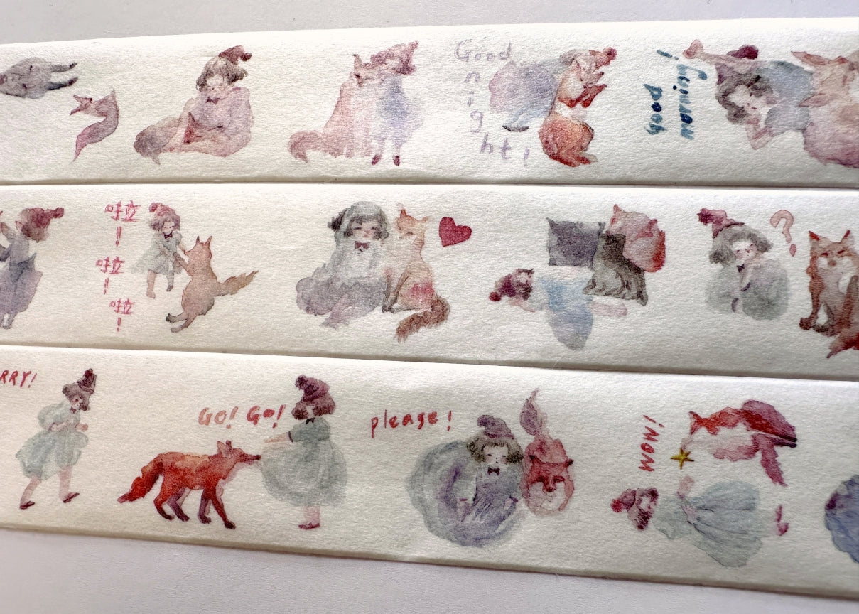 Ursulaloft - Girl & Fox washi & PET tape SAMPLES