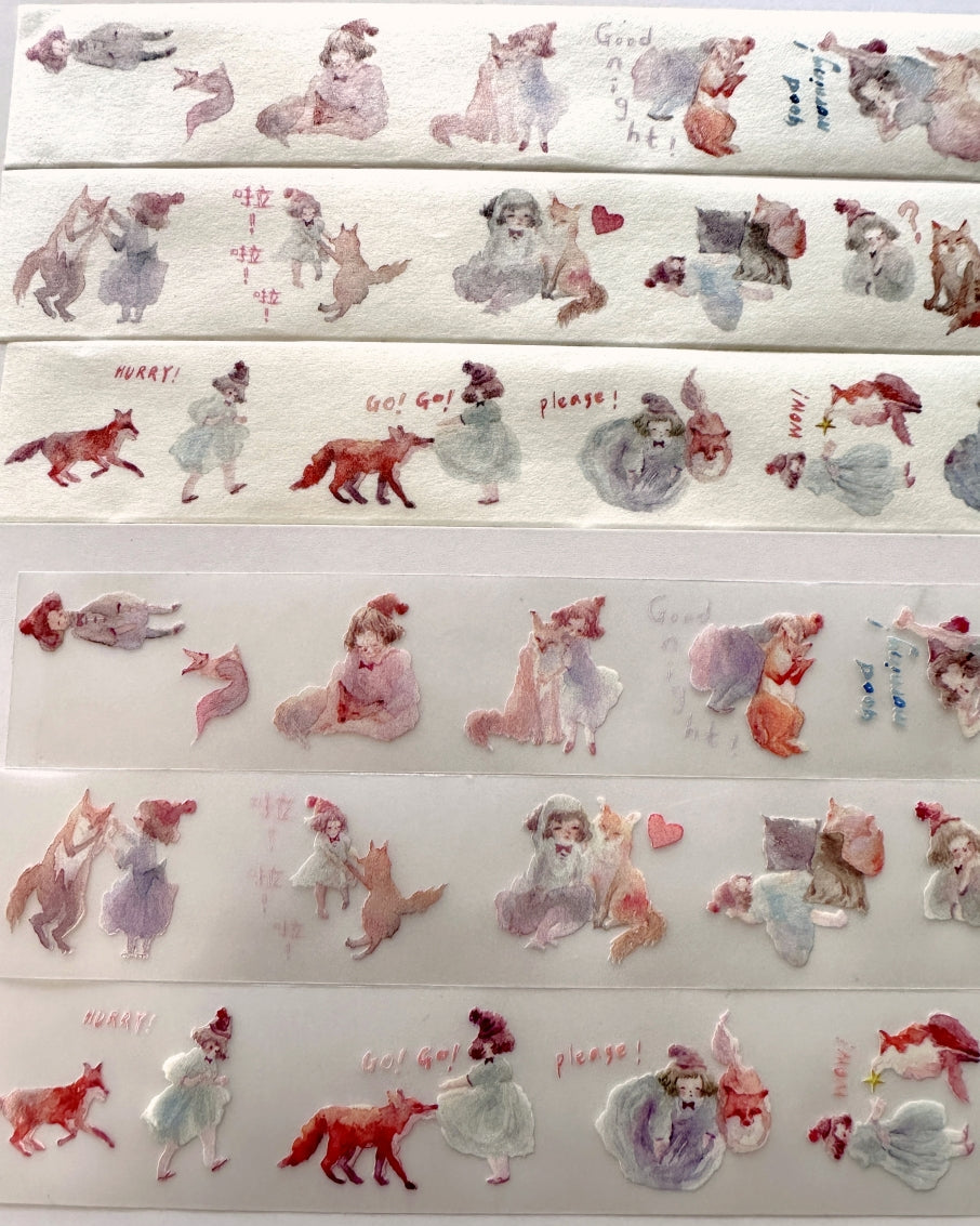 Ursulaloft - Girl & Fox washi & PET tape SAMPLES