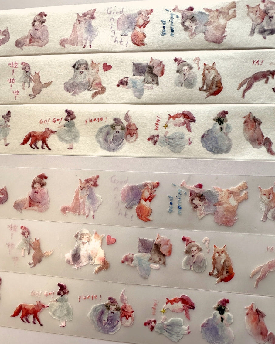 Ursulaloft - Girl & Fox washi & PET tape SAMPLES