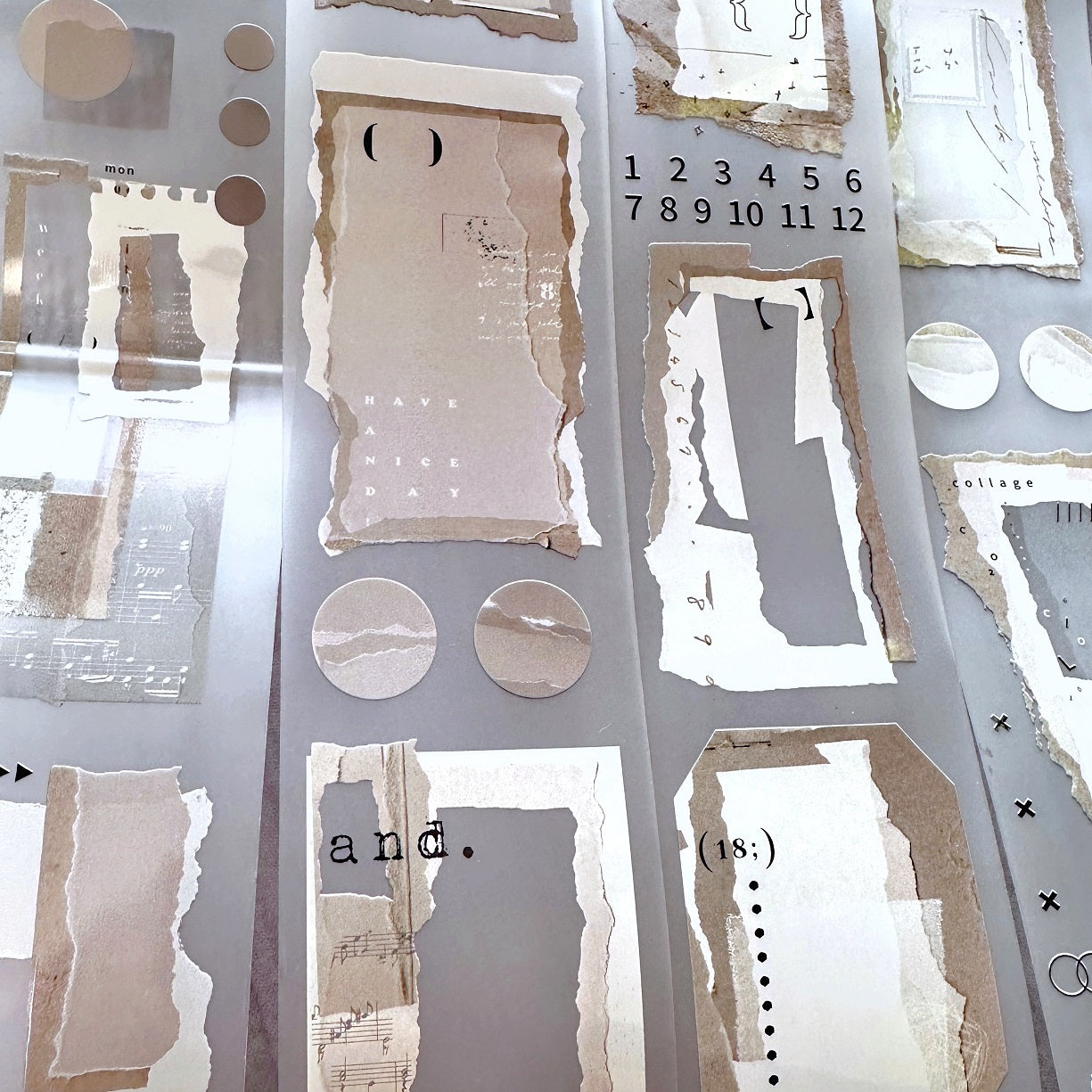 Ursulaloft - White Collage PET tape (5 cm x 120 cm) SAMPLES