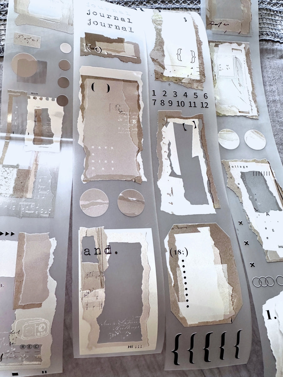 Ursulaloft - White Collage PET tape (5 cm x 120 cm) SAMPLES