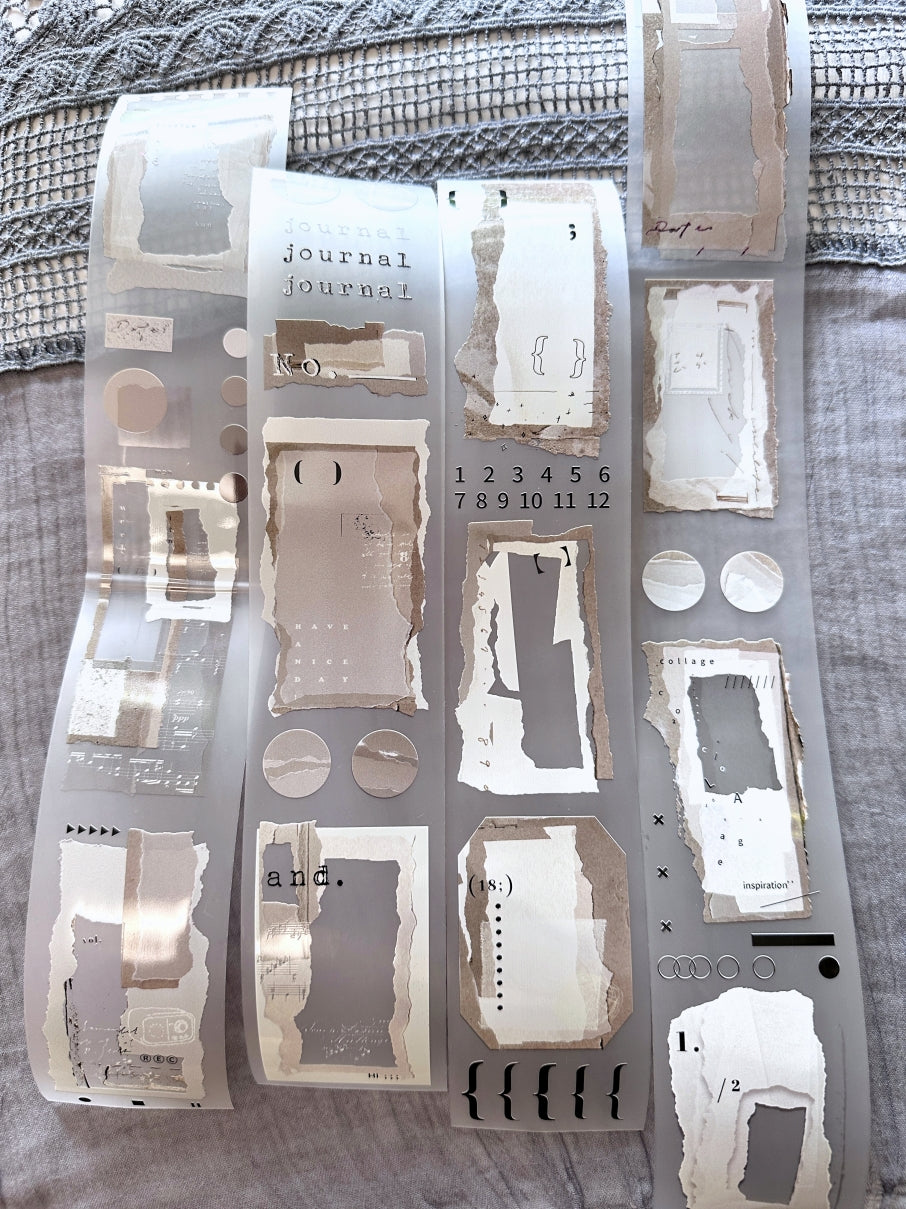 Ursulaloft - White Collage PET tape (5 cm x 120 cm) SAMPLES