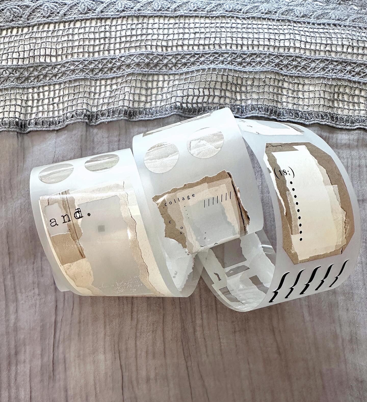 Ursulaloft - White Collage PET tape (5 cm x 120 cm) SAMPLES