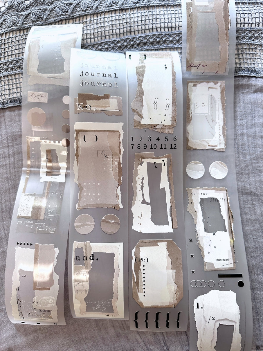 Ursulaloft - White Collage PET tape (5 cm x 120 cm) SAMPLES