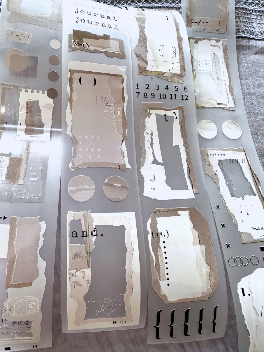 Ursulaloft - White Collage PET tape (5 cm x 120 cm) SAMPLES