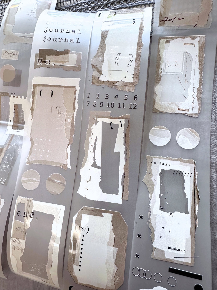 Ursulaloft - White Collage PET tape (5 cm x 120 cm) SAMPLES