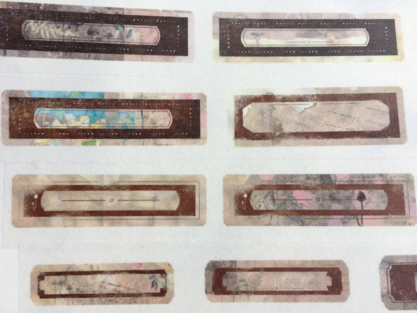Ursulaloft - Dark brown vintage label washi tape SAMPLES