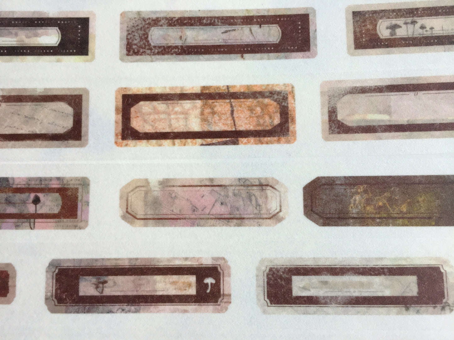 Ursulaloft - Dark brown vintage label washi tape SAMPLES