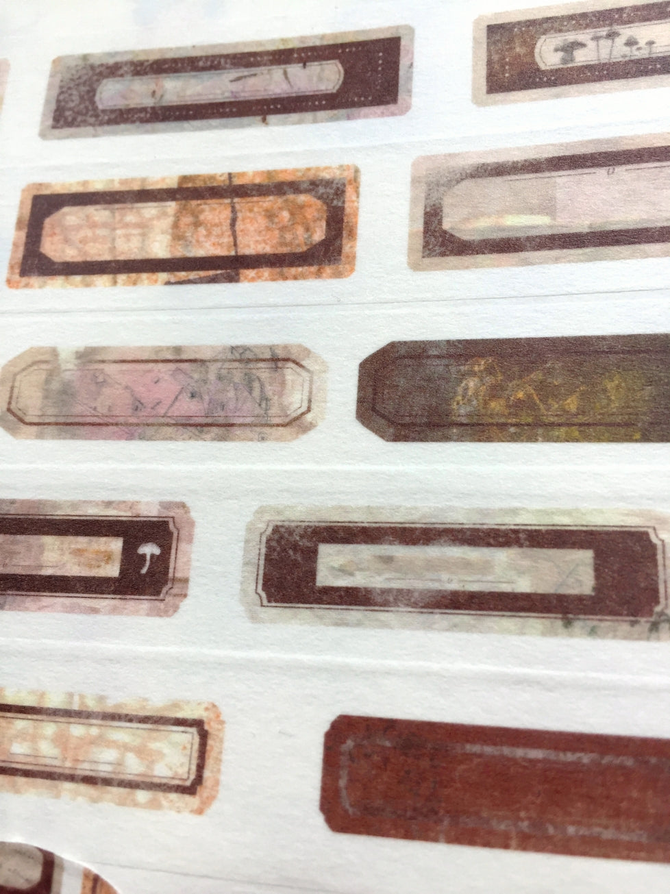 Ursulaloft - Dark brown vintage label washi tape SAMPLES