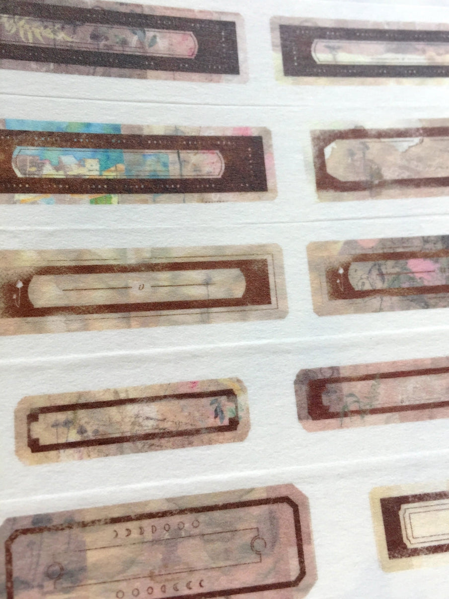 Ursulaloft - Dark brown vintage label washi tape SAMPLES
