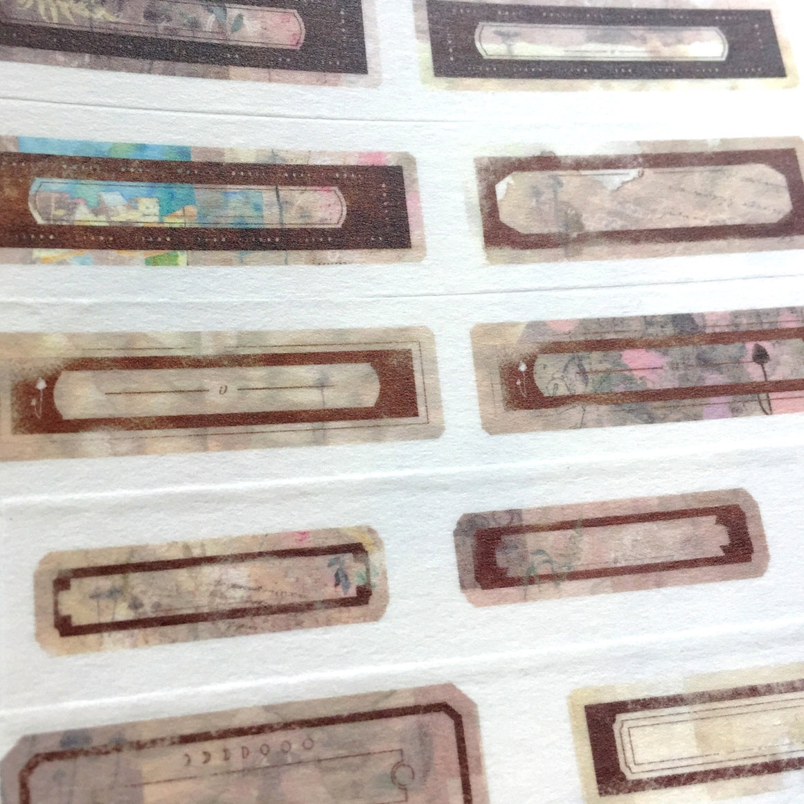 Ursulaloft - Dark brown vintage label washi tape SAMPLES