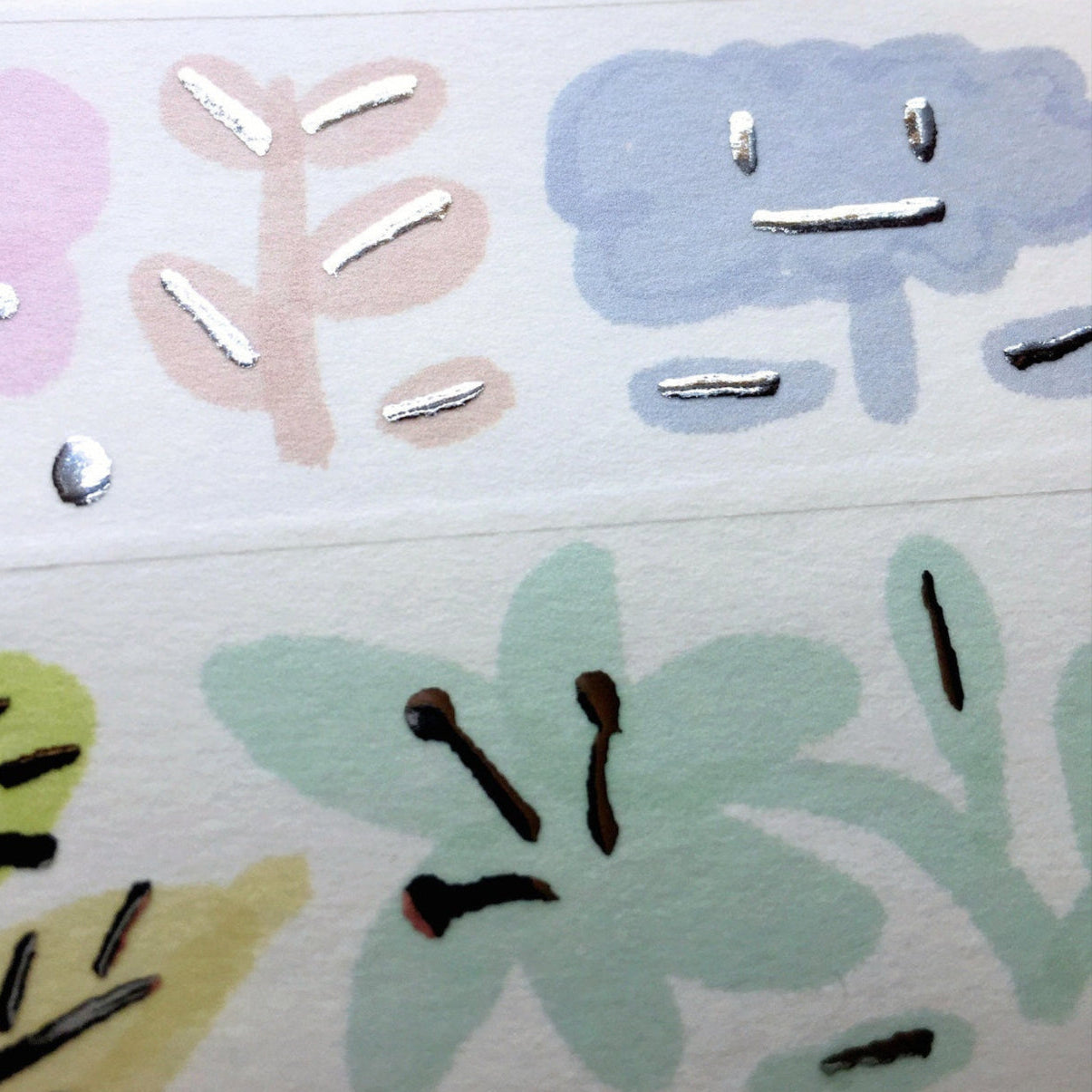 Urtapeprint x Wendy - Garden of Melancholy silver foil washi tape SAMPLES