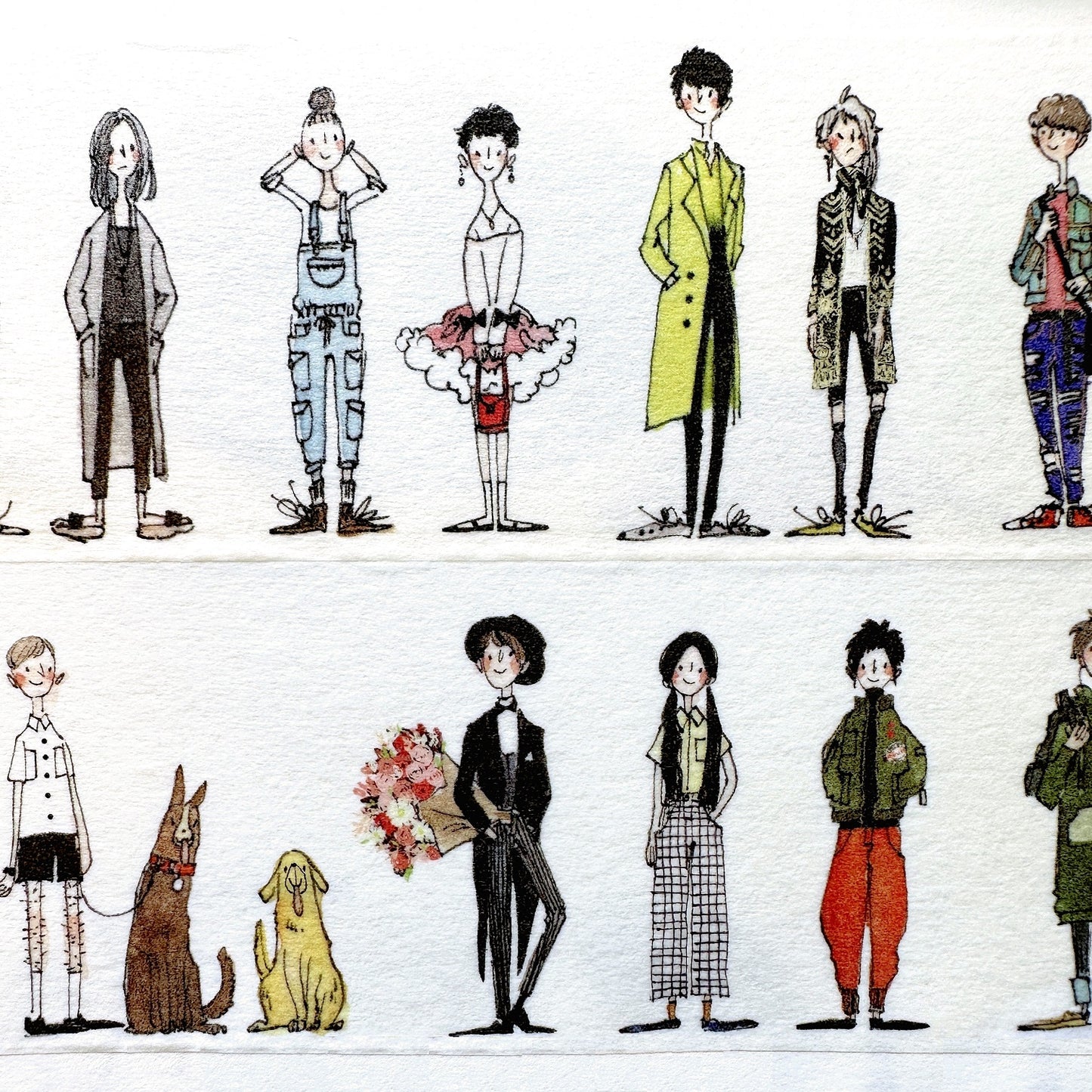 Urtapeprint x Yang Jun - Little People washi tape SAMPLES