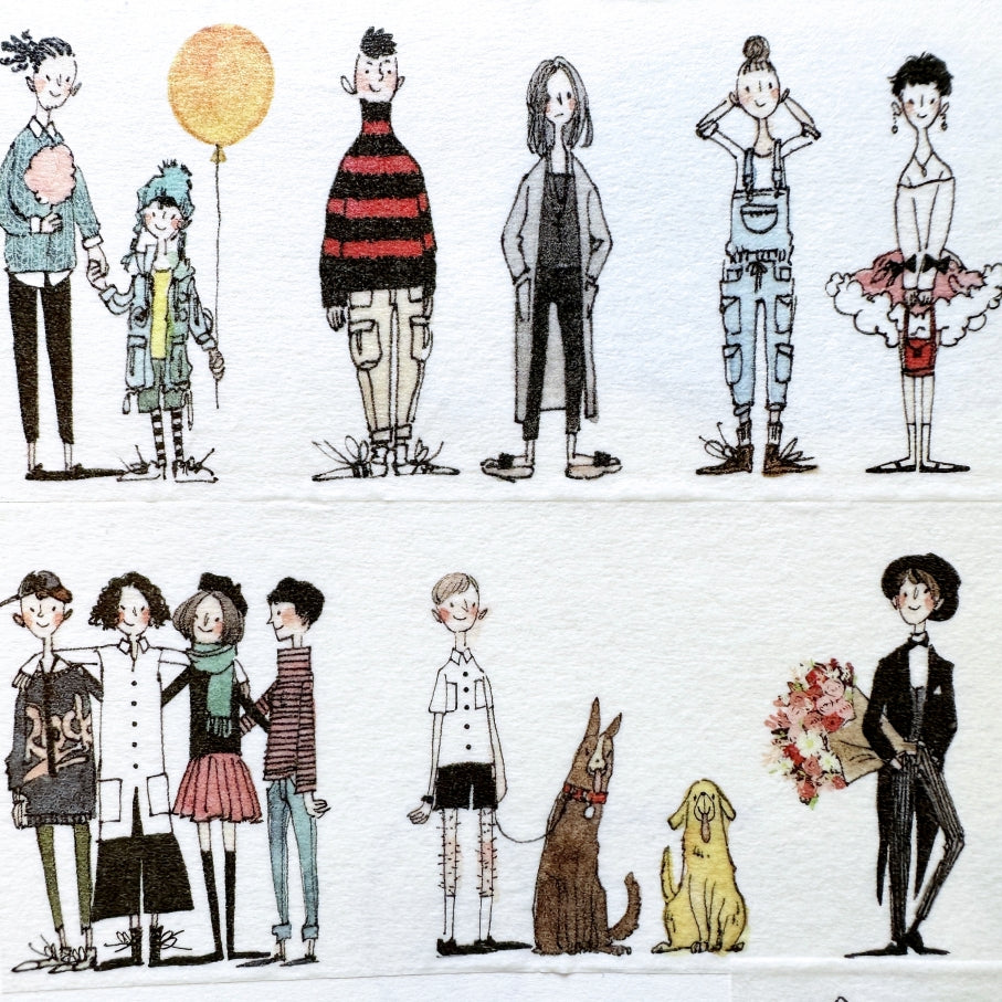 Urtapeprint x Yang Jun - Little People washi tape SAMPLES