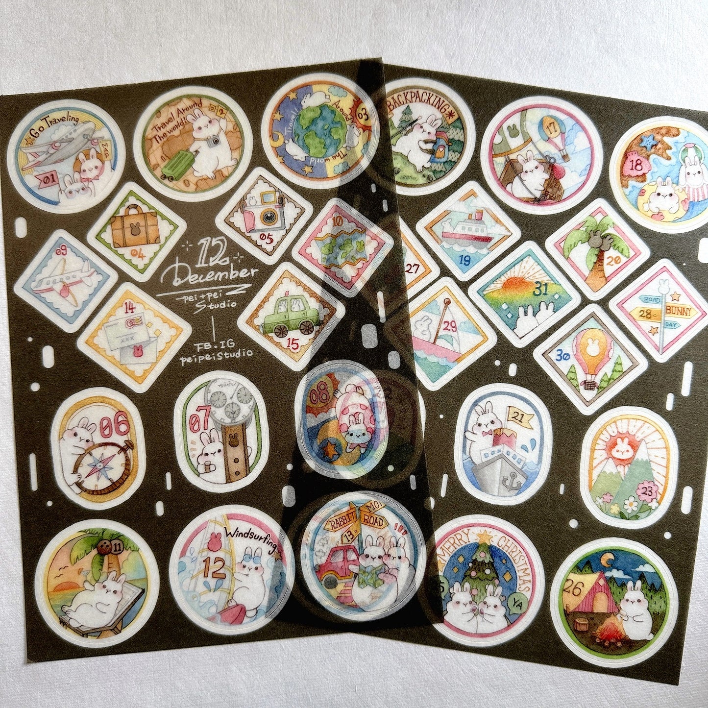 Urtapeprint - Monthly calendar stickers by Pei Pei, Monchiichen, Fairy Maru
