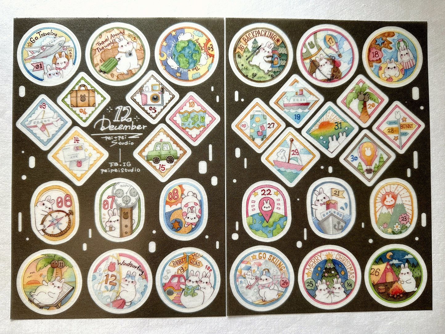 Urtapeprint - Monthly calendar stickers by Pei Pei, Monchiichen, Fairy Maru