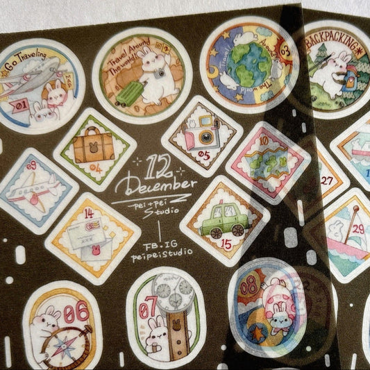 Urtapeprint - Monthly calendar stickers by Pei Pei, Monchiichen, Fairy Maru