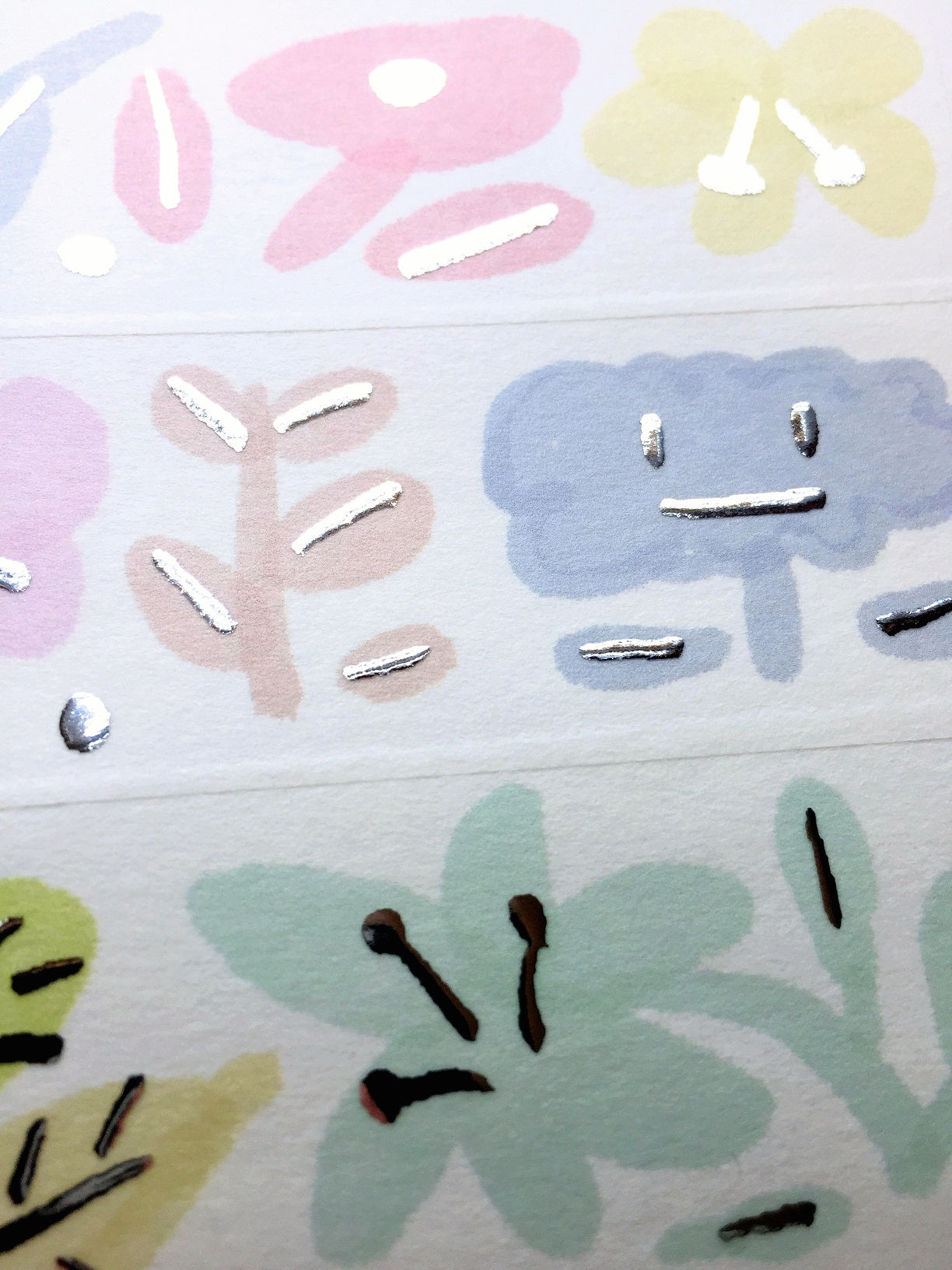 Urtapeprint x Wendy - Garden of Melancholy silver foil washi tape SAMPLES