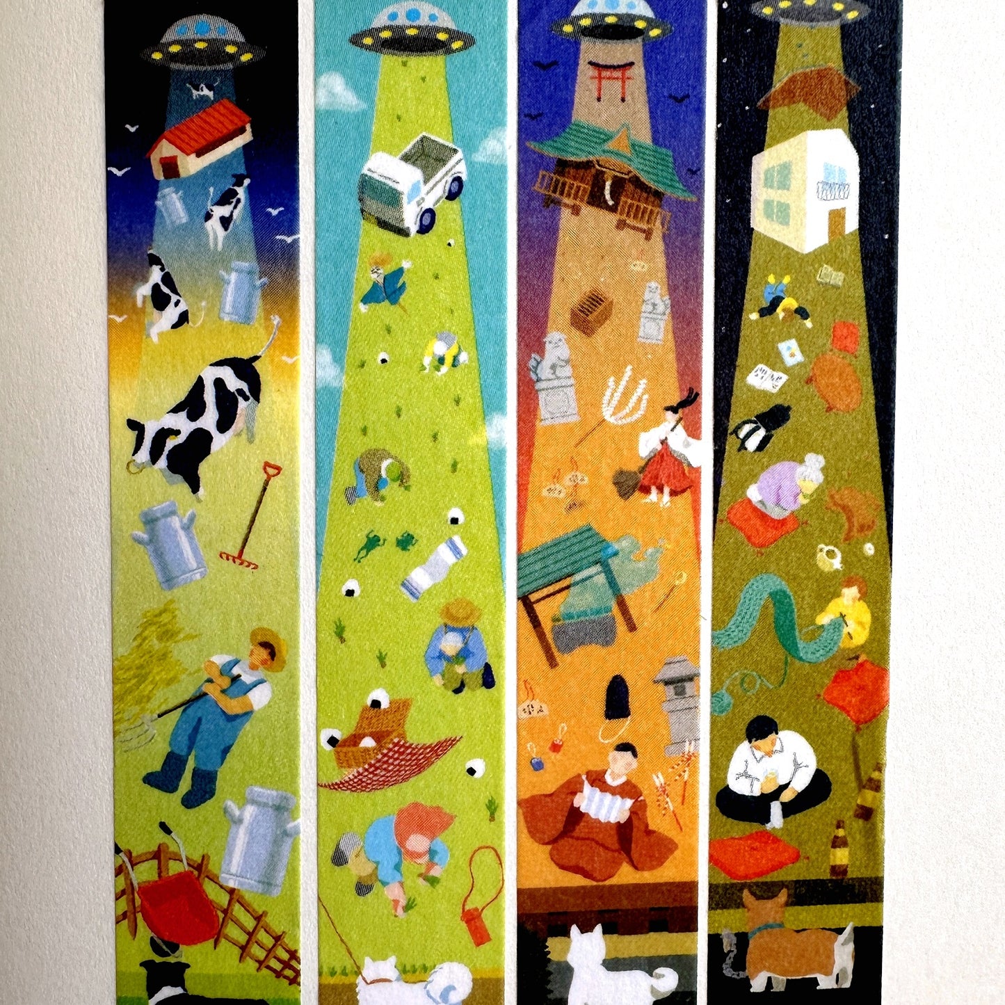 World Craft Tatemasu - UFO Encounter vertical washi tape SAMPLES