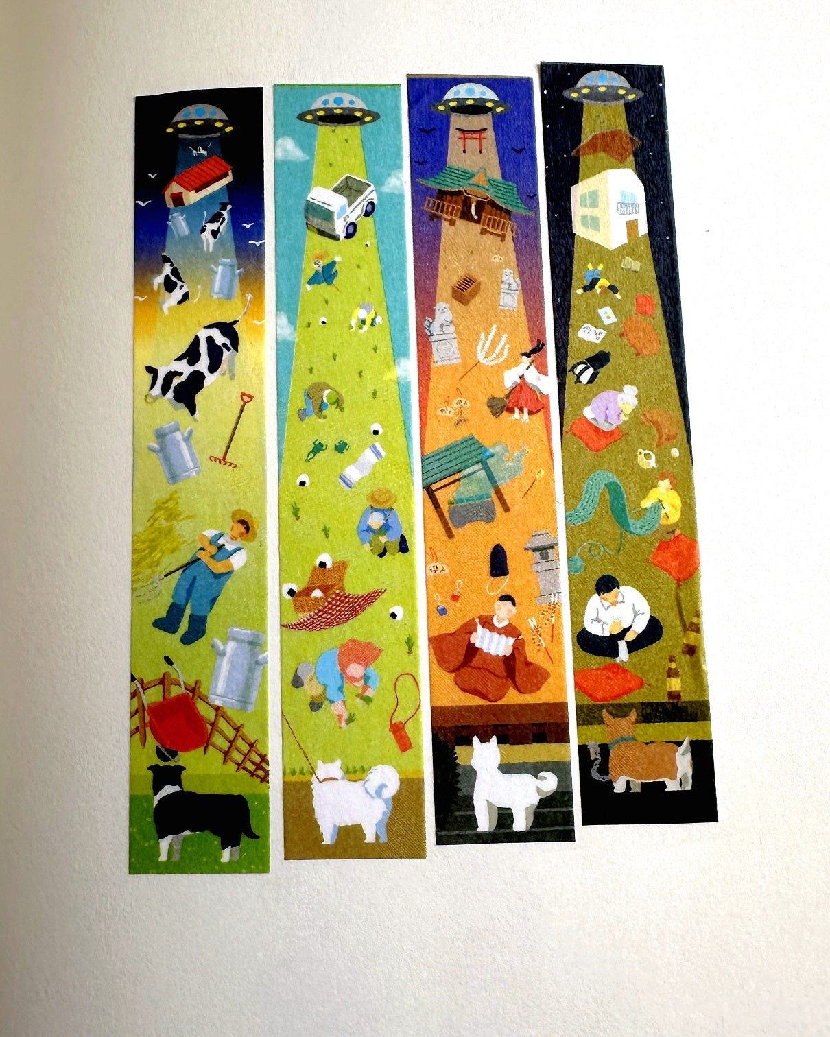World Craft Tatemasu - UFO Encounter vertical washi tape SAMPLES