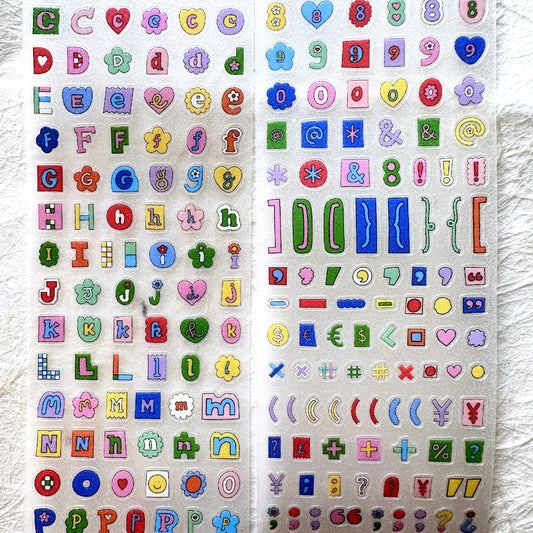 WW Studio - Letter kiss-cut PVC tape SAMPLES