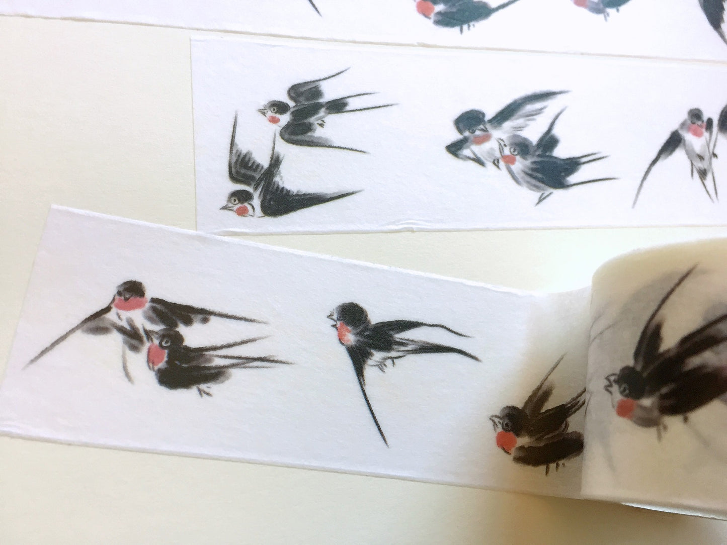 Swallows (Chinese ink painting) masking tape SAMPLES