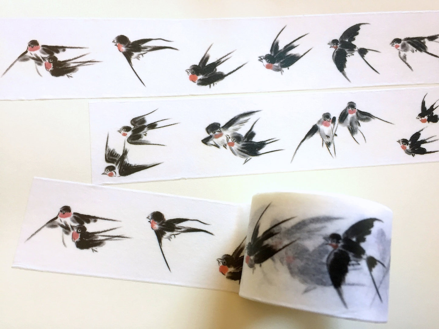 Swallows (Chinese ink painting) masking tape SAMPLES